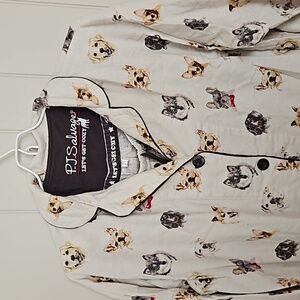 PJ Salvage Dog Portrait Flannel Pajamas